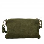 Umhängetasche Velours mit Goldfittings Oliv, Farbe: grün/oliv, Marke: Hausfelder Manufaktur, EAN: 4065646028821, Abmessungen in cm: 25x15x1, Bild 3 von 8
