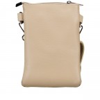 Umhängetasche / Handytasche Velours mit Silberfittings Beige, Farbe: beige, Marke: Hausfelder Manufaktur, Abmessungen in cm: 14x21x1.7, Bild 3 von 6