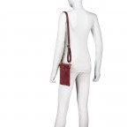 Umhängetasche / Handytasche Velours mit Goldfittings Weinrot, Farbe: rot/weinrot, Marke: Hausfelder Manufaktur, EAN: 4065646028906, Abmessungen in cm: 14.5x21x1.7, Bild 4 von 6
