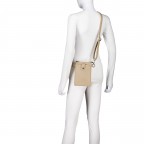 Umhängetasche / Handytasche mit Silberfittings Sand, Farbe: beige, Marke: Hausfelder Manufaktur, EAN: 4065646028913, Abmessungen in cm: 14.5x21x1.7, Bild 5 von 6