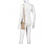 Umhängetasche / Handytasche mit Silberfittings Sand, Farbe: beige, Marke: Hausfelder Manufaktur, EAN: 4065646028913, Abmessungen in cm: 14.5x21x1.7, Bild 4 von 6