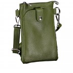 Umhängetasche / Handytasche mit Silberfittings Oliv, Farbe: grün/oliv, Marke: Hausfelder Manufaktur, EAN: 4065646028920, Abmessungen in cm: 14.5x21x1.7, Bild 2 von 6