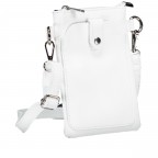 Umhängetasche / Handytasche mit Silberfittings Weiß, Farbe: weiß, Marke: Hausfelder Manufaktur, EAN: 4065646028937, Abmessungen in cm: 14.5x21x1.7, Bild 2 von 6