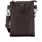 Umhängetasche / Handytasche mit Silberfittings Dunkelbraun, Farbe: braun, Marke: Hausfelder Manufaktur, EAN: 4065646028944, Abmessungen in cm: 14.5x21x1.7, Bild 1 von 6