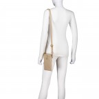 Umhängetasche / Handytasche mit Goldfittings Sand, Farbe: beige, Marke: Hausfelder Manufaktur, EAN: 4065646028951, Abmessungen in cm: 14.5x21x1.7, Bild 4 von 6