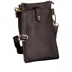 Umhängetasche / Handytasche mit Goldfittings Dunkelbraun, Farbe: braun, Marke: Hausfelder Manufaktur, EAN: 4065646028975, Abmessungen in cm: 14.5x21x1.7, Bild 2 von 6