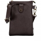 Umhängetasche / Handytasche mit Goldfittings Dunkelbraun, Farbe: braun, Marke: Hausfelder Manufaktur, EAN: 4065646028975, Abmessungen in cm: 14.5x21x1.7, Bild 1 von 6