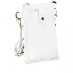 Umhängetasche / Handytasche mit Goldfittings Weiß, Farbe: weiß, Marke: Hausfelder Manufaktur, EAN: 4065646028982, Abmessungen in cm: 14.5x21x1.7, Bild 2 von 6