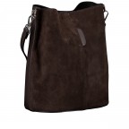 Beuteltasche Velours mit zwei Riemen Dunkelbraun, Farbe: braun, Marke: Hausfelder Manufaktur, EAN: 4065646029002, Abmessungen in cm: 23x27x16, Bild 2 von 7