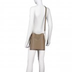 Beuteltasche Velours mit zwei Riemen Taupe, Farbe: taupe/khaki, Marke: Hausfelder Manufaktur, EAN: 4065646029026, Abmessungen in cm: 23x27x16, Bild 6 von 7