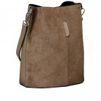 Beuteltasche Velours mit zwei Riemen Taupe, Farbe: taupe/khaki, Marke: Hausfelder Manufaktur, EAN: 4065646029026, Abmessungen in cm: 23x27x16, Bild 2 von 7
