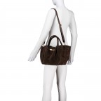 Handtasche Velours Dunkelbraun, Farbe: braun, Marke: Hausfelder Manufaktur, EAN: 4065646029033, Abmessungen in cm: 23x22x14.5, Bild 5 von 7