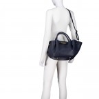 Handtasche Dollaro Dunkelblau, Farbe: blau/petrol, Marke: Hausfelder Manufaktur, EAN: 4065646029088, Abmessungen in cm: 23x22x14.5, Bild 6 von 7