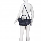 Handtasche Dollaro Dunkelblau, Farbe: blau/petrol, Marke: Hausfelder Manufaktur, EAN: 4065646029088, Abmessungen in cm: 23x22x14.5, Bild 5 von 7