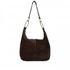 Beuteltasche Velours mit Goldfittings Dunkelbraun, Farbe: braun, Marke: Hausfelder Manufaktur, EAN: 4065646029095, Abmessungen in cm: 46x35.5x6, Bild 1 von 6