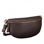 Gürteltasche / Umhängetasche mit Goldfittings Dunkelbraun, Farbe: braun, Marke: Hausfelder Manufaktur, Abmessungen in cm: 25x14x8, Bild 2 von 6