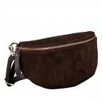 Gürteltasche / Umhängetasche Velours mit Goldfittings Dunkelbraun, Farbe: braun, Marke: Hausfelder Manufaktur, EAN: 4065646029170, Abmessungen in cm: 24x14x8, Bild 2 von 6