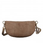 Gürteltasche / Umhängetasche Velours mit Goldfittings Taupe, Farbe: taupe/khaki, Marke: Hausfelder Manufaktur, EAN: 4065646029194, Abmessungen in cm: 24x14x8, Bild 3 von 6