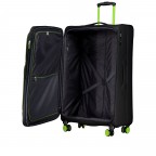 Koffer FLT27 erweiterbar Größe 80 cm Black Neongreen, Farbe: schwarz, Marke: Flanigan, EAN: 4066727007629, Abmessungen in cm: 47x80x30, Bild 9 von 10