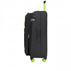 Koffer FLT27 erweiterbar Größe 80 cm Black Neongreen, Farbe: schwarz, Marke: Flanigan, EAN: 4066727007629, Abmessungen in cm: 47x80x30, Bild 4 von 10