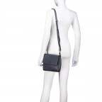 Umhängetasche Dark Blue, Farbe: blau/petrol, Marke: Hausfelder Manufaktur, EAN: 4065646028111, Abmessungen in cm: 21x20.5x7, Bild 5 von 7