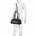 Shopper mit zusätzlichem Schulterriemen Schwarz, Farbe: schwarz, Marke: Hausfelder Manufaktur, EAN: 4065646029316, Abmessungen in cm: 35x17x9, Bild 5 von 7