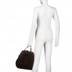 Rucksack Velours Dunkelbraun, Farbe: braun, Marke: Hausfelder Manufaktur, EAN: 4065646029354, Abmessungen in cm: 26x29x15, Bild 5 von 7