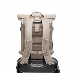 Rucksack Luminite Rolltop Lite mit Laptopfach 16 Zoll Sand Reflective, Farbe: beige, Marke: OAK25, EAN: 4070402002083, Abmessungen in cm: 24.5x44x12.5, Bild 6 von 14