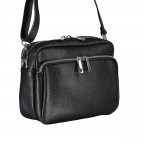 Umhängetasche mit austauschbaren Schulterriemen Schwarz, Farbe: schwarz, Marke: Hausfelder Manufaktur, EAN: 4065646016064, Abmessungen in cm: 22x15x7.5, Bild 2 von 6