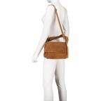 Umhängetasche Velours, Farbe: grau, braun, taupe/khaki, Marke: Hausfelder Manufaktur, Abmessungen in cm: 26x20.5x12.5, Bild 6 von 8