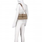 Umhängetasche Zamira 4G-Logo, Farbe: anthrazit, cognac, taupe/khaki, Marke: Guess, Abmessungen in cm: 25.5x15.5x7, Bild 4 von 7