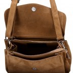 Umhängetasche Velours, Farbe: grau, beige, Marke: Hausfelder Manufaktur, Abmessungen in cm: 27.5x15.5x11, Bild 6 von 6