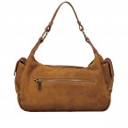 Beuteltasche Velours mit Goldfittings, Farbe: braun, cognac, beige, Marke: Hausfelder Manufaktur, Abmessungen in cm: 28.5x20.5x12.5, Bild 3 von 8