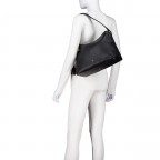 Beuteltasche Delia M, Farbe: schwarz, rot/weinrot, Marke: AIGNER, Abmessungen in cm: 35x23.5x12, Bild 3 von 5