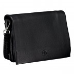 Umhängetasche, Farbe: schwarz, blau/petrol, Marke: Hausfelder Manufaktur, Abmessungen in cm: 28.5x19.5x5.5, Bild 2 von 7