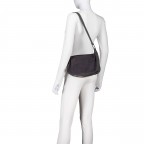 Umhängetasche Velours, Farbe: grau, braun, taupe/khaki, grün/oliv, rot/weinrot, beige, Marke: Hausfelder Manufaktur, Abmessungen in cm: 28x17x9.5, Bild 6 von 7