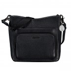 Umhängetasche Mellow Leather FZT10, Farbe: schwarz, blau/petrol, Marke: Mandarina Duck, Abmessungen in cm: 25x25x9, Bild 1 von 6