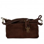 Umhängetasche Velours, Farbe: braun, rot/weinrot, beige, Marke: Hausfelder Manufaktur, Abmessungen in cm: 27x17x11, Bild 1 von 7