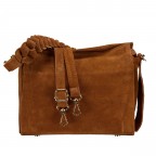 Umhängetasche Velours, Farbe: braun, cognac, taupe/khaki, beige, Marke: Hausfelder Manufaktur, Abmessungen in cm: 23.5x20x9.5, Bild 1 von 8