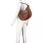 Beuteltasche Domitilla Hobo, Farbe: blau/petrol, cognac, Marke: The Bridge, Abmessungen in cm: 41x31x9.5, Bild 5 von 6