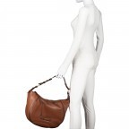 Beuteltasche Domitilla Hobo, Farbe: blau/petrol, cognac, Marke: The Bridge, Abmessungen in cm: 41x31x9.5, Bild 4 von 6