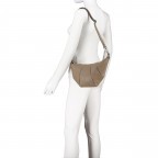 Beuteltasche mit drei Riemen, Farbe: braun, taupe/khaki, grün/oliv, Marke: Hausfelder Manufaktur, Abmessungen in cm: 35x18.5x3, Bild 5 von 7