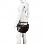 Beuteltasche Salerno Marlin, Farbe: grau, braun, rot/weinrot, Marke: Adax, Abmessungen in cm: 31.5x22x10, Bild 5 von 7