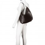 Beuteltasche Salerno Mindy, Farbe: grau, braun, rot/weinrot, Marke: Adax, Abmessungen in cm: 38x35.5x10.5, Bild 4 von 5