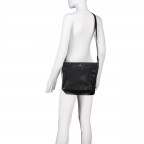 Beuteltasche Lugano 478, Farbe: schwarz, blau/petrol, Marke: Flanigan, Abmessungen in cm: 24.5x25.5x14, Bild 5 von 8