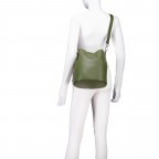 Beuteltasche Velours mit zwei Riemen, Farbe: grau, braun, grün/oliv, beige, Marke: Hausfelder Manufaktur, Abmessungen in cm: 23x27x16, Bild 6 von 7