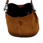 Beuteltasche Velours mit zwei Riemen, Farbe: grau, braun, taupe/khaki, grün/oliv, rot/weinrot, beige, Marke: Hausfelder Manufaktur, Abmessungen in cm: 23x27x16, Bild 7 von 7