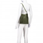 Beuteltasche Velours mit zwei Riemen, Farbe: grau, braun, grün/oliv, beige, Marke: Hausfelder Manufaktur, Abmessungen in cm: 23x27x16, Bild 4 von 7