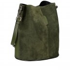Beuteltasche Velours mit zwei Riemen, Farbe: grau, braun, grün/oliv, beige, Marke: Hausfelder Manufaktur, Abmessungen in cm: 23x27x16, Bild 2 von 7