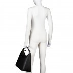 Beuteltasche Zita M, Farbe: schwarz, blau/petrol, beige, Marke: AIGNER, Abmessungen in cm: 37x29x16, Bild 3 von 7